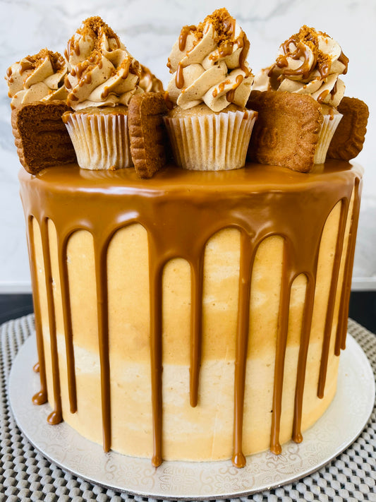 Buttery Biscoff Cake With Mini Cupcakes