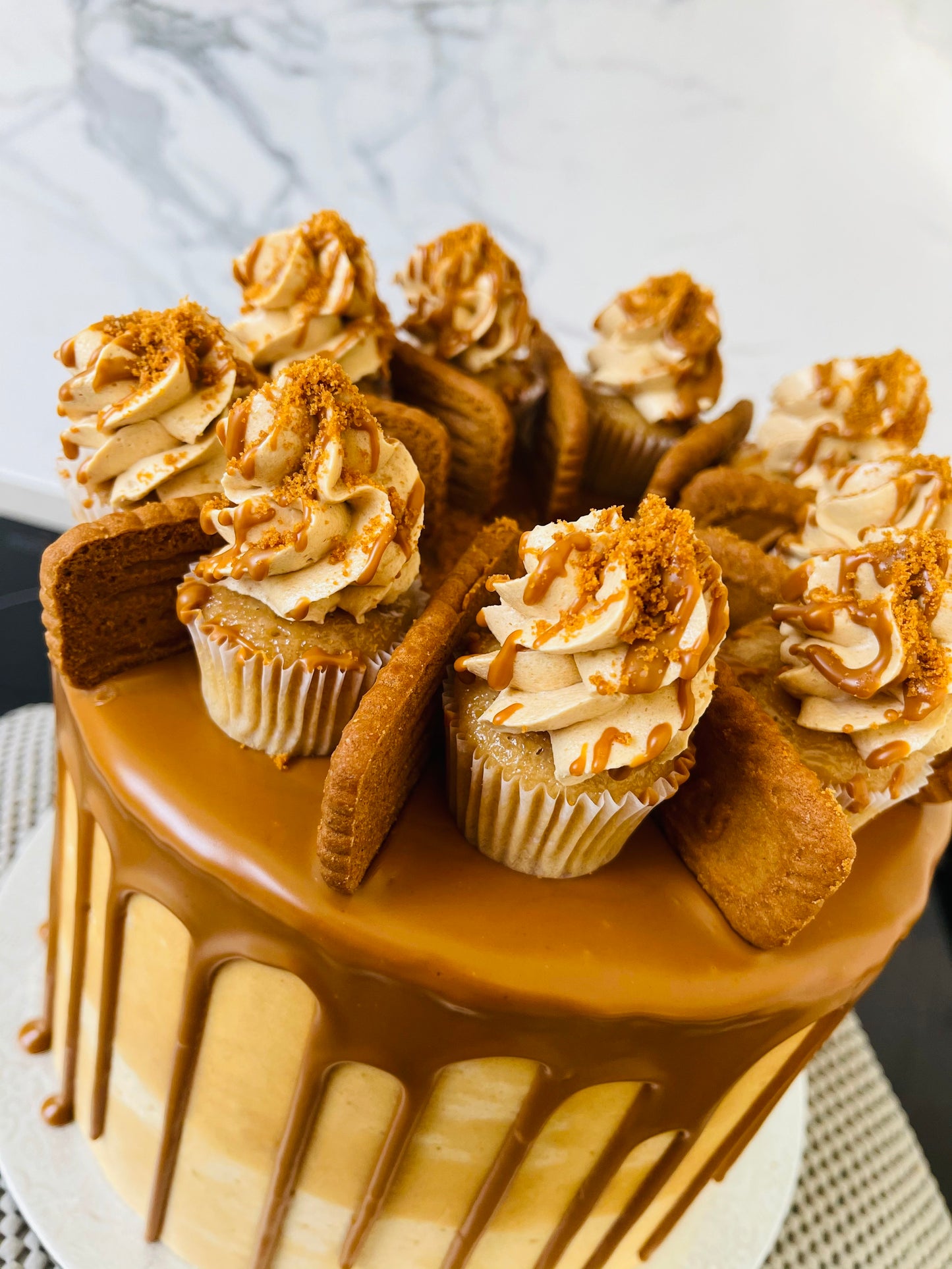 Buttery Biscoff Cake With Mini Cupcakes